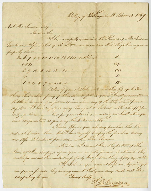 De Cordova Letter