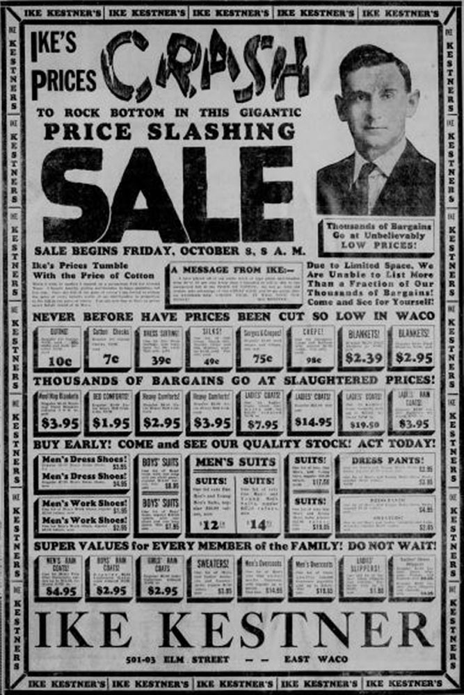 (Advertisement, October 8, 1926)